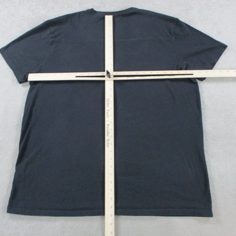 True Religion T Shirt Adult 3XL XXXL Black Pocket Graphic Print Crewneck Cotton